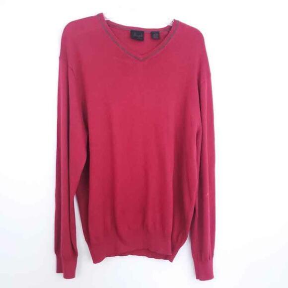 Jos. A. Bank Red Cashmere Blend VNeck Sweater Large Men Excellent Condition - Picture 1 of 5